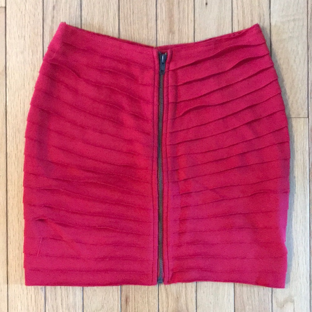 Silence + Noise exposed zipper tiered skirt